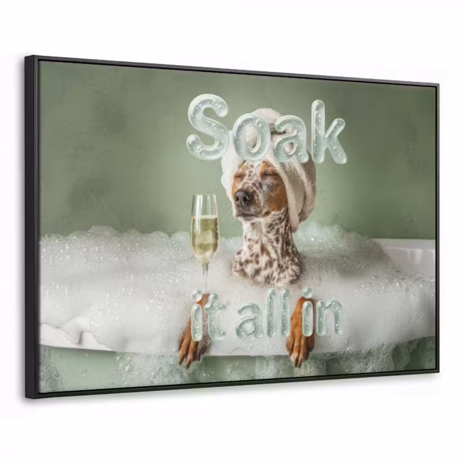 Leinwand mit Liste - Alles eintauchen - Hund - Bad