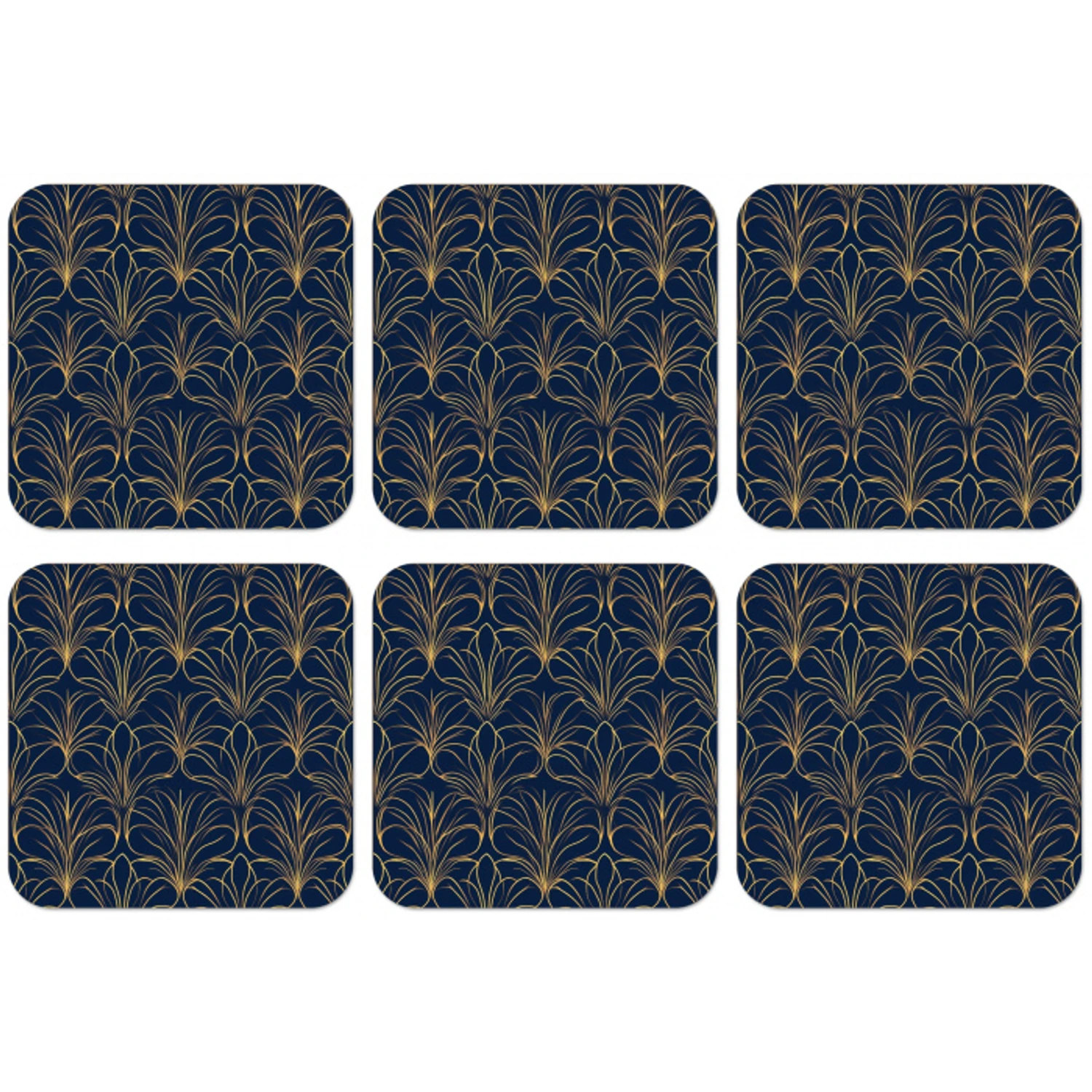 Deco - Waaier - Blauw onderzetter kurk middel 366 -zkaufland3dotto