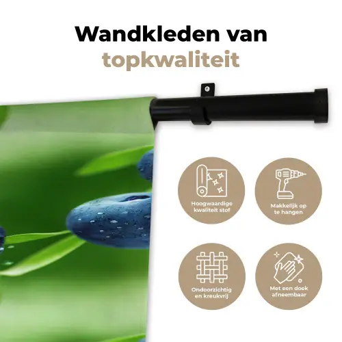 Bosbessen - Paars - Bladeren - Groen Wandkleed katoen klein 269 -sfeer2