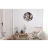 Goud - Paars - Marmer Wandcirkel aluminium klein -woonkamer