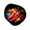 Peper - Graffiti - Verf - Abstract - Modern - Kleurrijk Wandcirkel Organisch Aluminium middel -3d