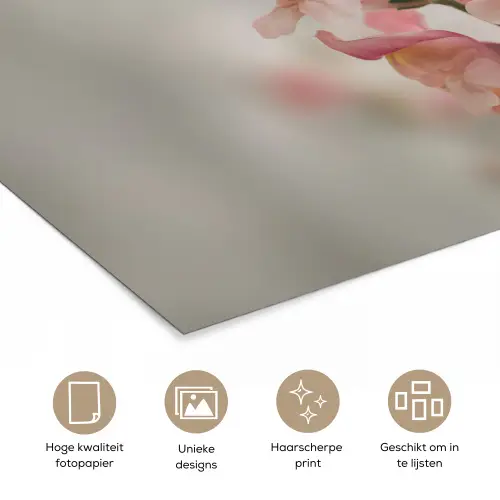 Bloem - Leeuwenbek - Roze - Stengel poster papier klein -closeup_NL