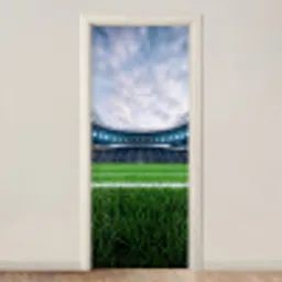 Voetbal - Stadion - Sport - Groen deurposter klein -3d_beige