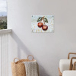 Kersen - Rood - Mozaïek - Blaadjes tuinposter los doek klein -sfeer8