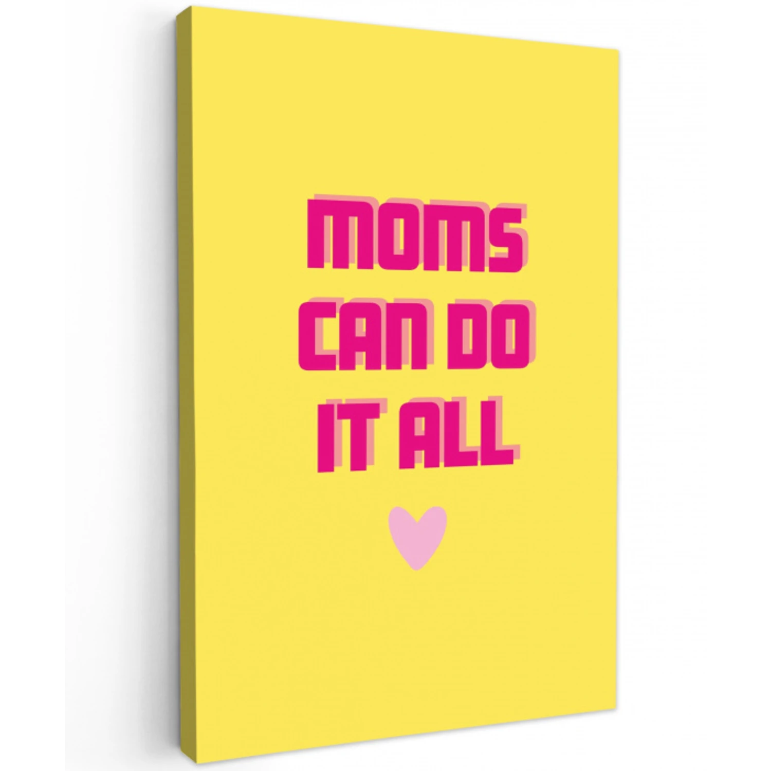 Quote - Moeder - Hartje - Roze Tuinposter op houten frame 2 cm dik middel -3d