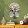 Boom - Bloemen - Wit - Natuur - Kunst Wandcirkel Ovaal Forex klein -sfeer2