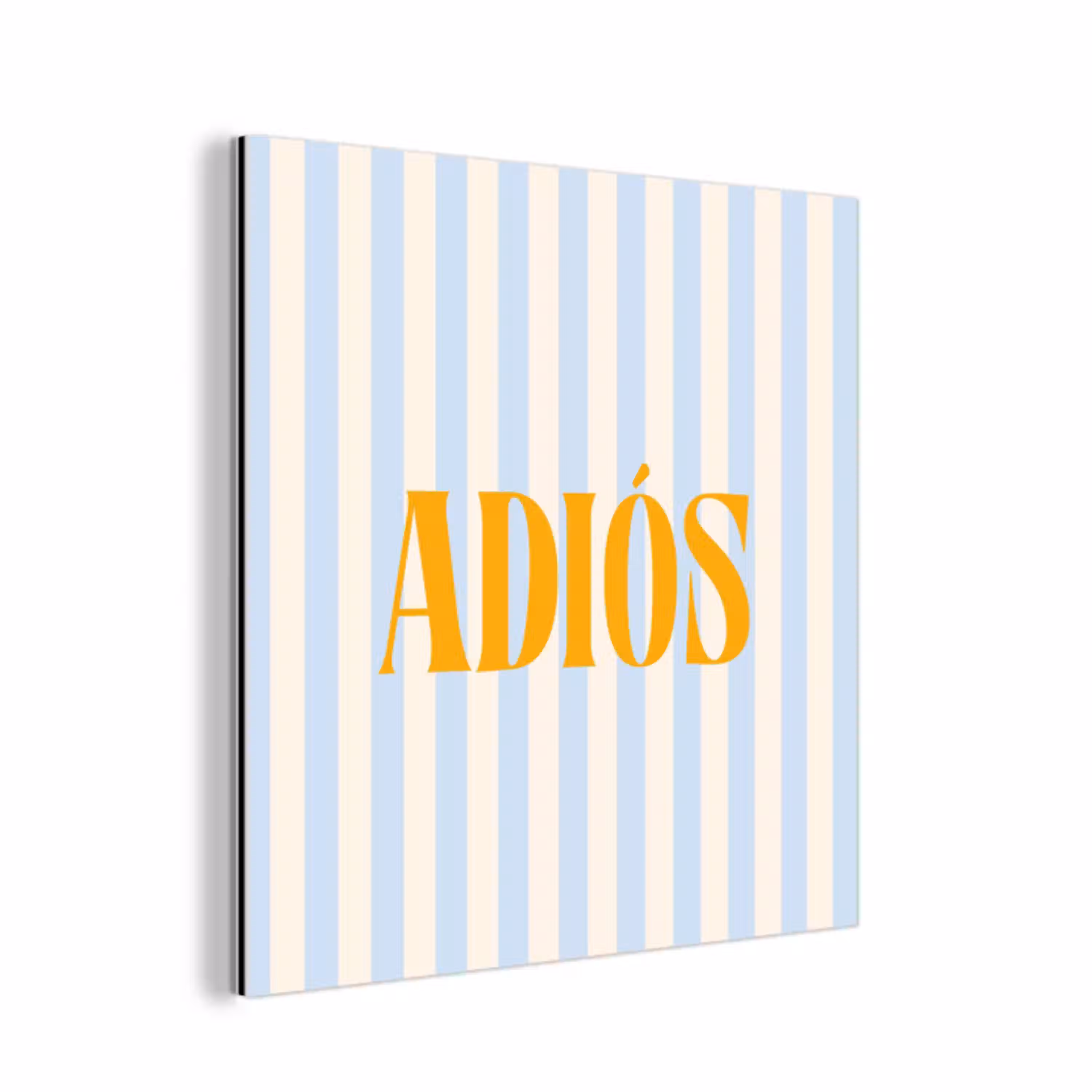 Oranje - Blauw - Strepen - Adiós aluminium wit klein -3d
