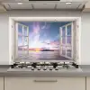 Doorkijk - Zee - Eiland keuken achterwand spatscherm klein -3d_website