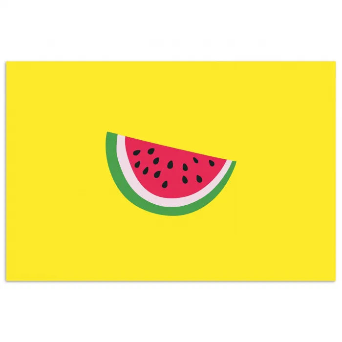Fruit - Watermeloen - Geel poster papier klein -3d