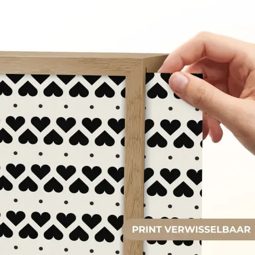 Harten - Lijn - Wit - Zwart Light Box met batterij (Wandlamp) middel 907 -USP_websiteprintNL
