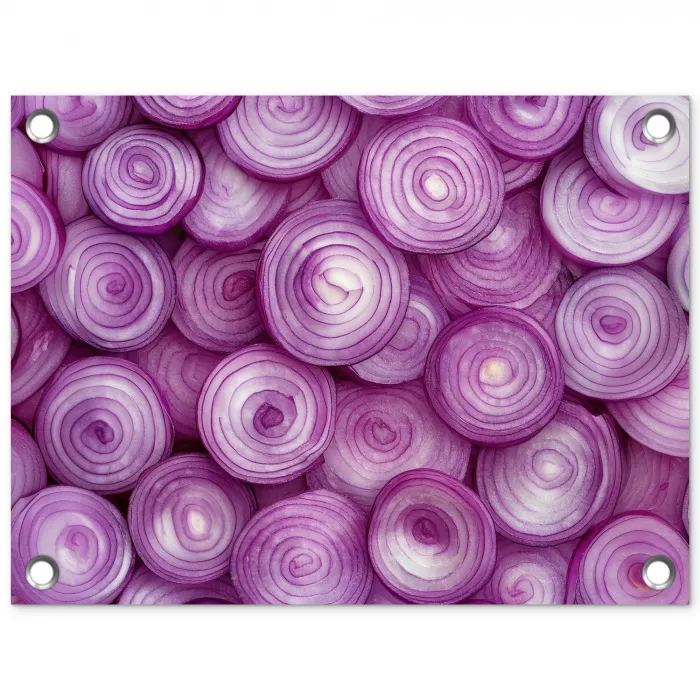 Paars - Uien - Close up tuinposter los doek klein -3d