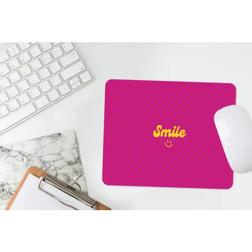 Smile - Stippen - Roze muismat rubber klein -witbureau