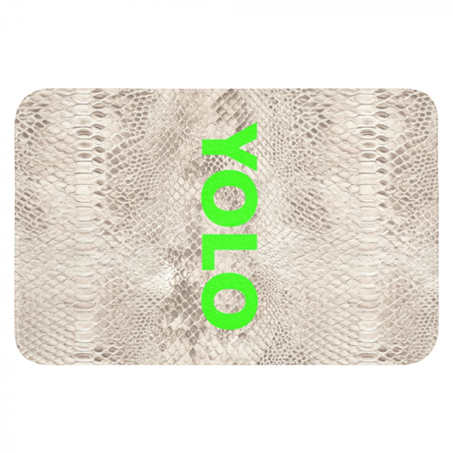 YOLO - Groen - Neon - Slangenprnt Badmat klein -3d