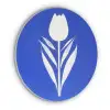 Tulp - Minimalistisch - Bladeren - Wit Akoestische PET Vilt - Rond klein -3d