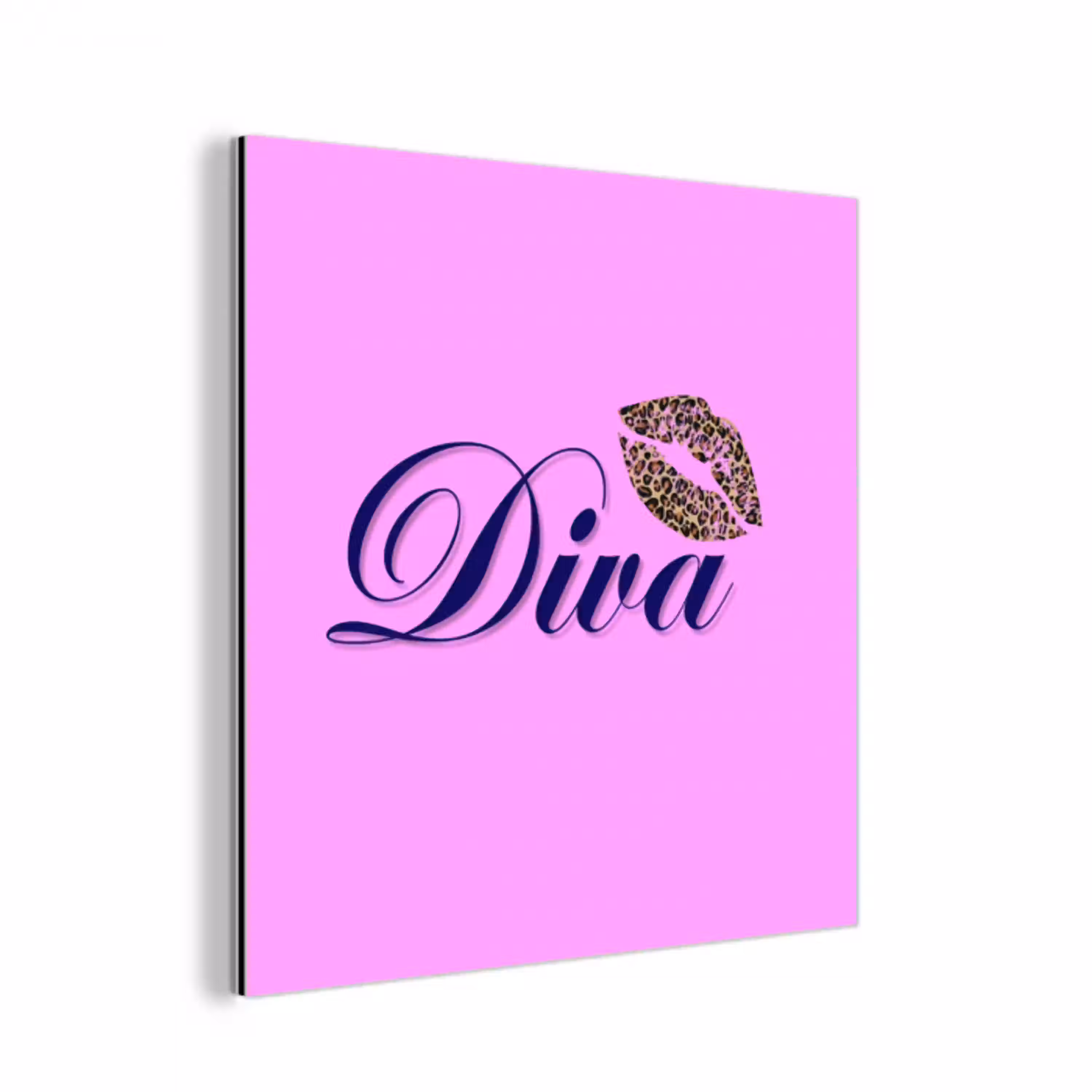 Diva - Lip - Panterprint - Roze aluminium wit klein -3d