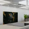 Gezicht - Vrouw - Verfspatten - Abstract keuken achterwand spatscherm klein -3d_schuin