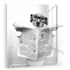 Hond - Krant - Toilet - Zwart wit - Dieren plexiglas 5mm klein -zzzproduct_nieuw