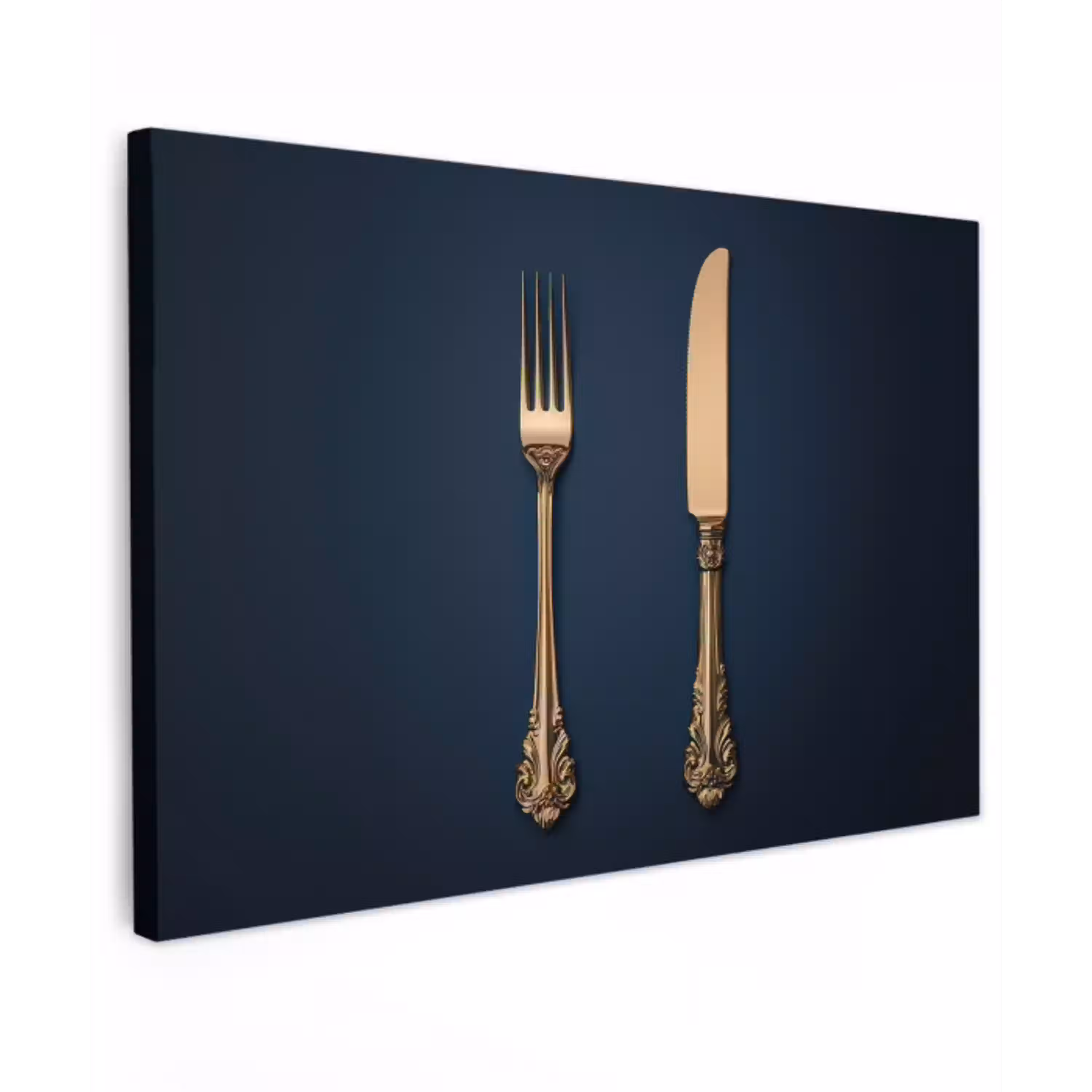 Bestek - Donkerblauw - Goud canvas 2cm klein -z3d