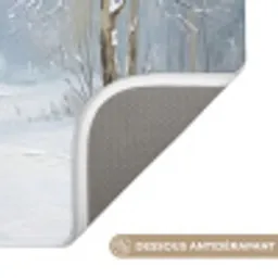Bospad - Dennen - Sneeuw - Winter - Rustgevend Badmat klein -USP_AntislipFR