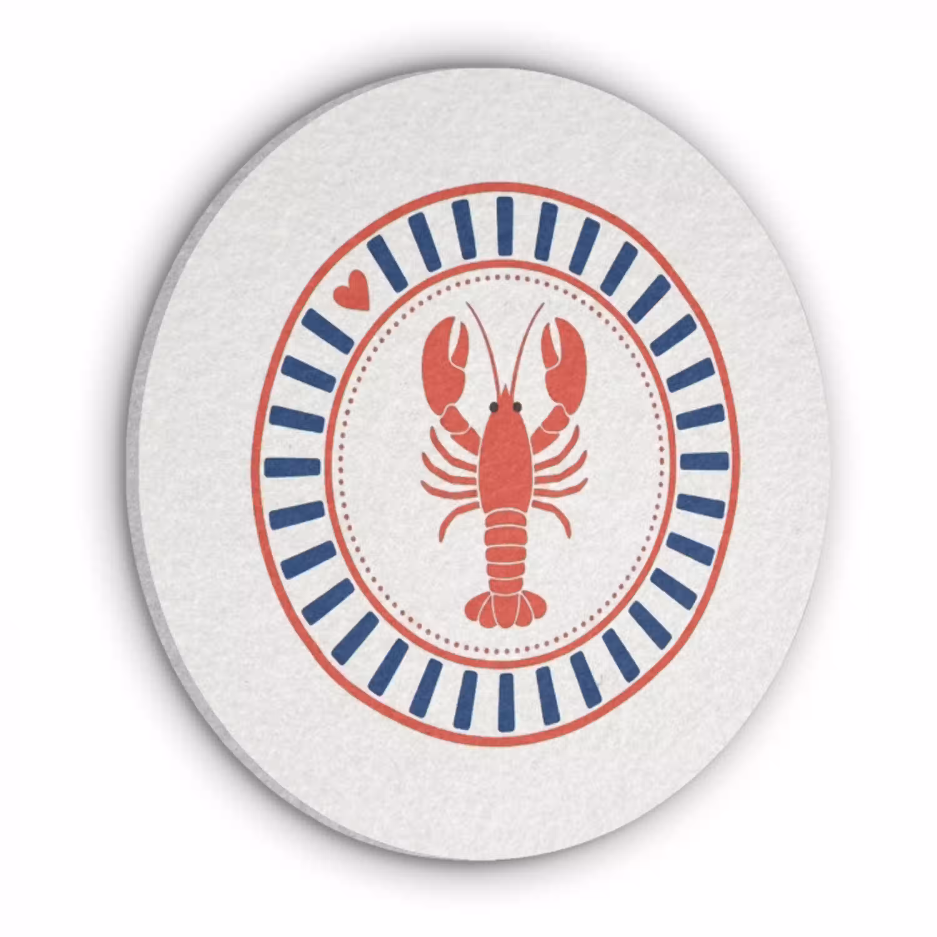 Zeeleven - Kreeft - Embleem - Grafisch - Rood Akoestische PET Vilt - Rond klein -3d