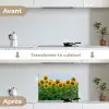 Zonnebloemen - Geel - Natuur keuken achterwand spatscherm klein -voor_na_FR