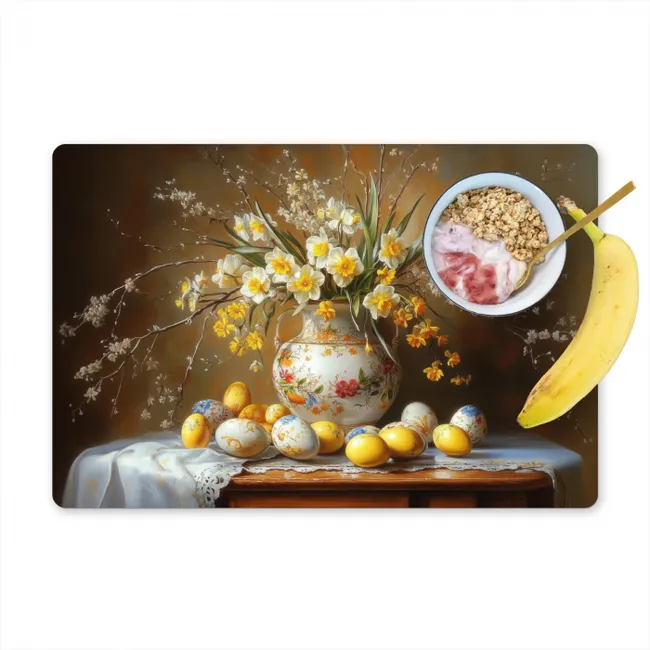 Paaseieren - Stilleven - Vaas Placemat vinyl groot -zzzproduct_Kitchenyeah-website