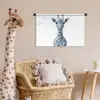 Giraffe - Delfts blauw - Dieren - Minimalistisch Wandkleed katoen klein -wsfeer5_kind