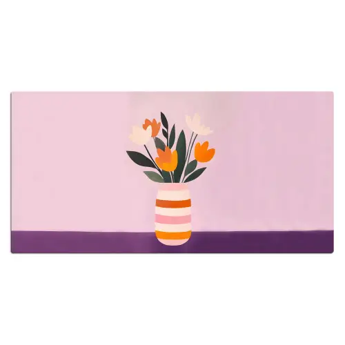 Tulpen - Vaas - Strepen - Paars Muismat XXL klein -3d_leeg