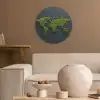 Wereldkaart - Mos -Levendig effect Akoestische PET Vilt - Rond klein -sfeer1
