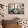 Pauwen - Pauwenveren - Vogels - Bloemen - Natuur canvas 2cm klein -sfeer1