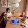 Zon - Gezicht - Penseelstructuur - Blauw Dienblad Rechthoek middel -sfeer4