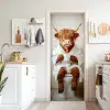 Schotse Hooglander - WC - Badjas - Modern - Dieren deurposter klein -sfeer5