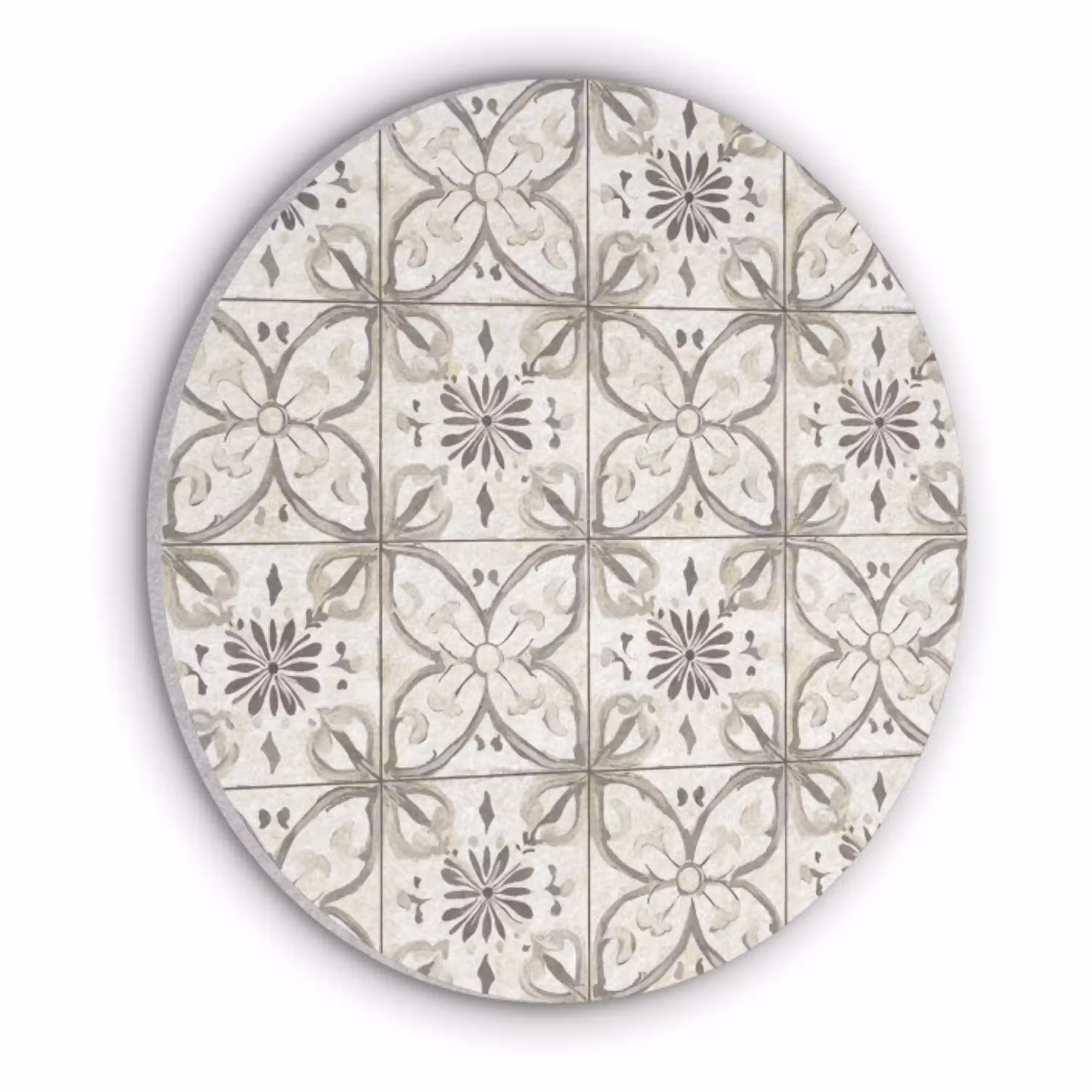 Antiek - Tegel - Beige Akoestische PET Vilt - Rond klein 838 -3d
