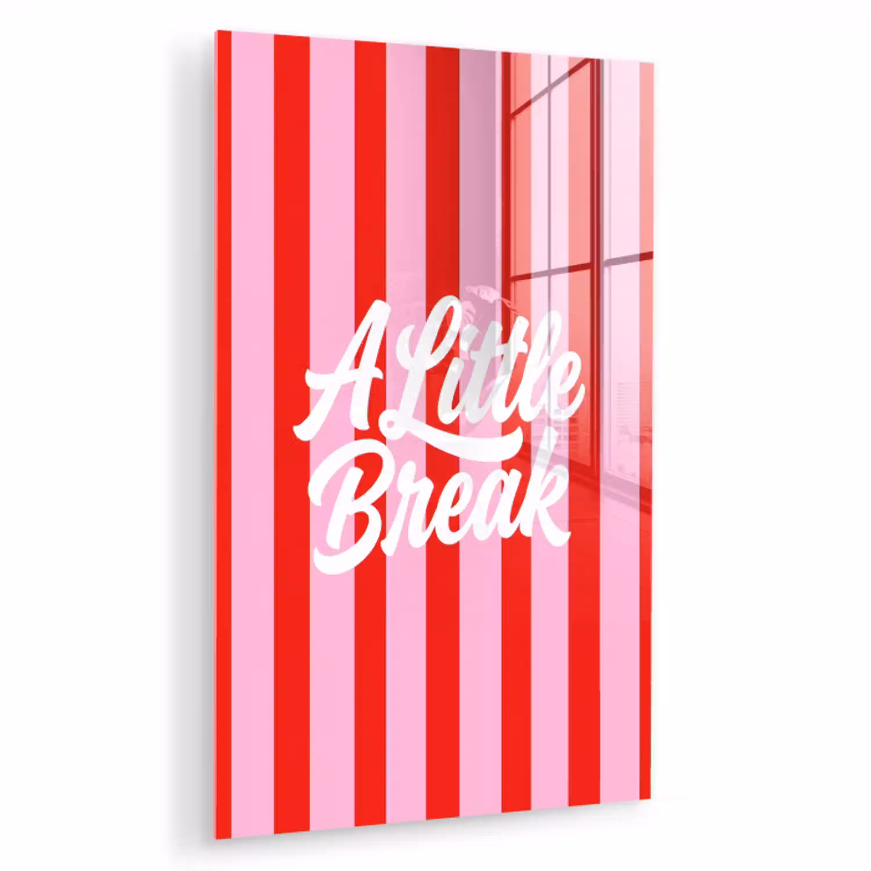 A Little Break - Strepen - Rood - Roze plexiglas 5mm klein -zzzproduct_nieuw