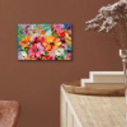 Bloemen - Kleurrijk - Kunst - Olieverf aluminium wit klein -sfeer4