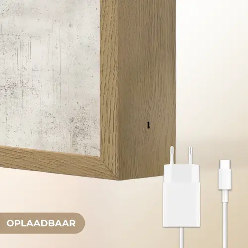 Grijs - Beton - Verweerd Light Box met batterij (Wandlamp) middel 907 -USP_websiteoplaadbaarNL