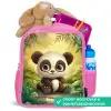 Panda - Bamboebos - Groen Kinderrugzak - Roze middel -inhoud_NL
