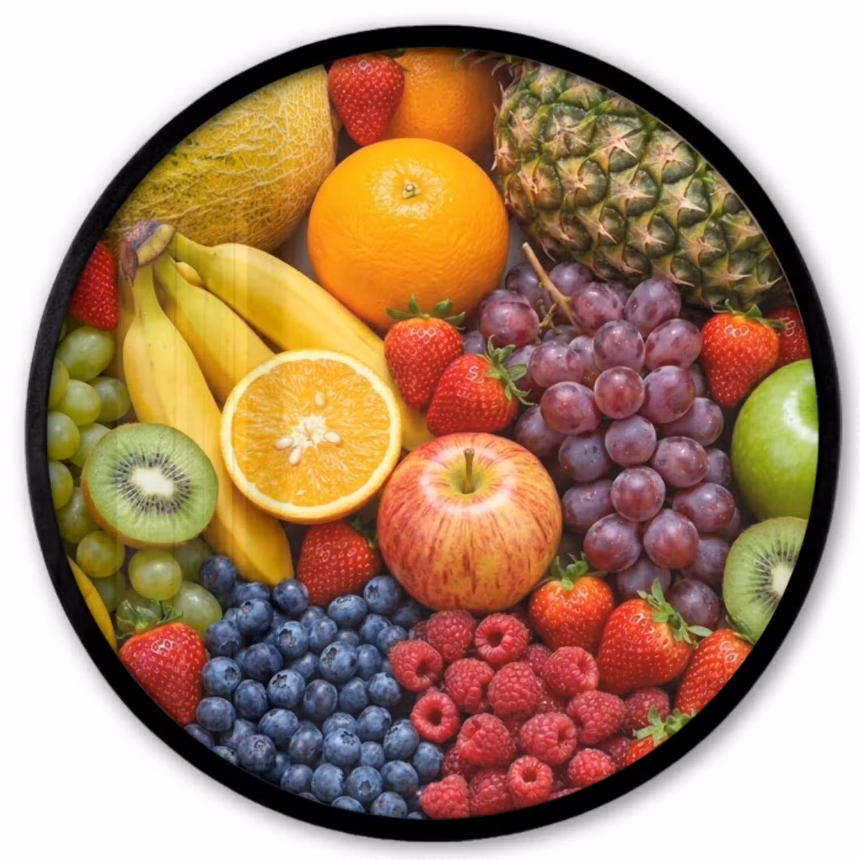 Eten - Fruit - Vers - Kleurrijk - Voeding Fotolijst rond zonder passe partout klein -3d