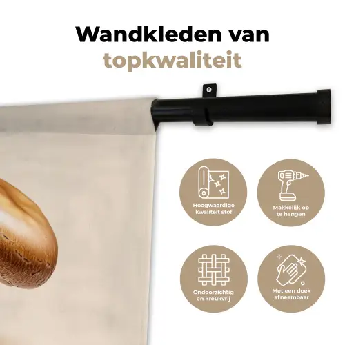 Champignons - Zacht - Beige Wandkleed katoen klein -sfeer2