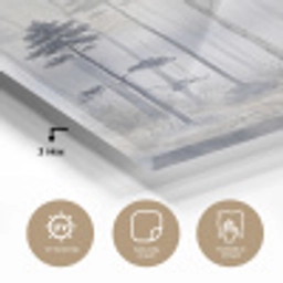 Bos - Bomen - Mist - Natuur - Illustratie - Grijs plexiglas 5mm klein -sfeer2