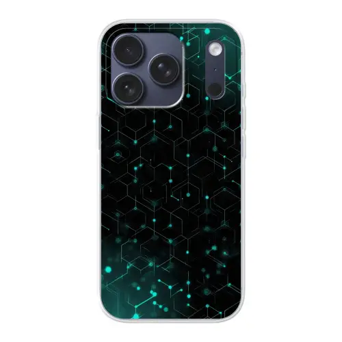 Gaming - Netwerk - Blauw - Punten - Patroon Telefoonhoesje iPhone 17 Pro klein -3d
