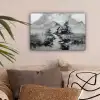 Hut - Grijs - Bergen - Mistig canvas 2cm klein -sfeer1
