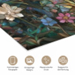 Libelle - Mozaïek - Bloemen - Kleurrijk poster papier klein -tcloseup_DE