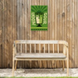 Grafisch - Art - Cocktail - Groen Tuinposter op houten frame 2 cm dik klein -sfeer4