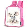 Olifant - Dier - Kinderen Kinderrugzak - Roze middel -schuin