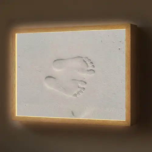 Voeten - Afdrukken - Zand Light Box met batterij (Wandlamp) middel -z3d_website