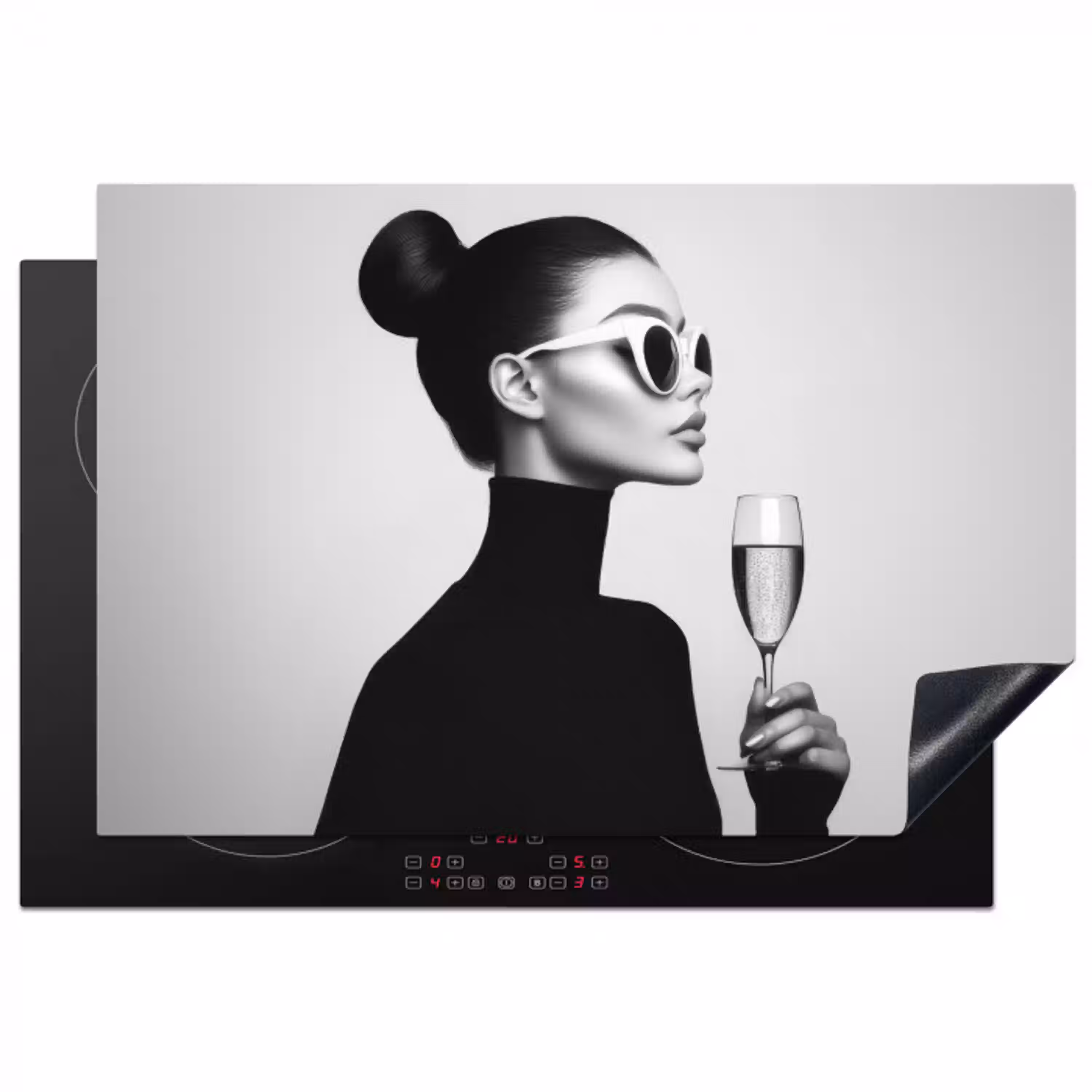 Vrouw - Champagne - Modern Inductie beschermer vinyl 3mm klein -3d