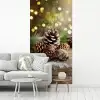 Dennenappels - Kerstsfeer - Bruin - Groen fotobehang vinyl groot -woonkamer