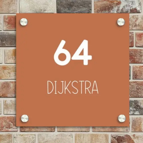 Terracotta - Modern Naambord Vierkant klein -sfeer2
