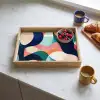 Abstract - Blauw - Roze Dienblad Rechthoek middel -sfeer2